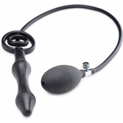 Master Series Devils Rattle Inflatable Silicone Anal Plug With Cock and Ball Ring – Zboží Mobilmania