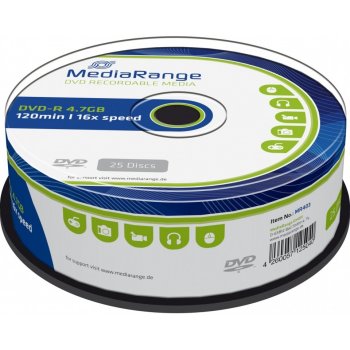 MediaRange DVD-R 4,7GB 16x, spindle, 25ks (MR403)