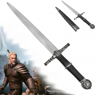 Chladné Zbraně Miniatura Zaklínačova meče/dýka "WITCHER'S MINI STEEL SWORD" – Zboží Dáma