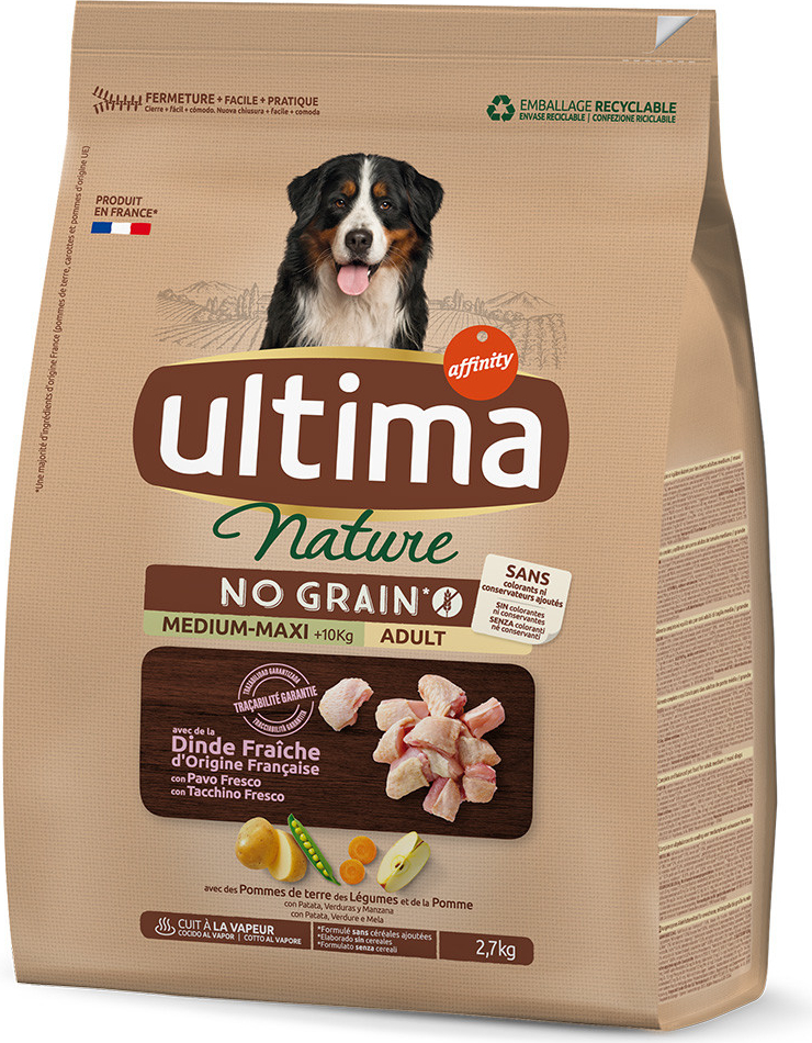 Ultima Nature No Grain Medium/Maxi s krůtím3 x 2,7 kg