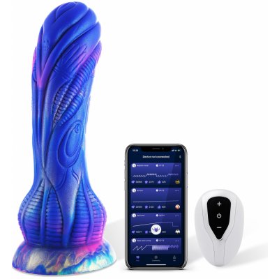 HiSmith Wildolo Silicone Vibrating Monster Dildo with App Blue Purple 24 cm – Zboží Mobilmania