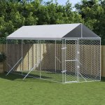 vidaXL Venkovní psí kotec se střechou stříbrný 200 x 600 x 250 cm – Zboží Dáma vidaXL Venkovní psí kotec se střechou stříbrný 200 x 600 x 250 cm – Zboží Dáma