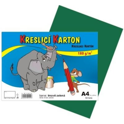 Kreslicí karton A4 180g/m2, 50ks - tmavě zelený /141022/ – Zboží Dáma
