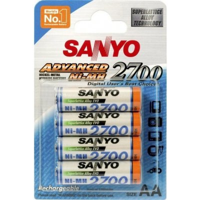 SANYO Electric Co., Ltd. Baterie 4ks AA blistr Sanyo 2700mAh nabíjecí (Panasonic) – Sleviste.cz