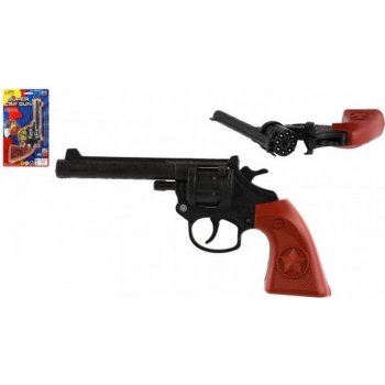 Teddies Revolver/pistole na kapsle 8 ran plast 20cm na kartě 15x25x3cm