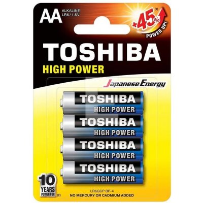 Baterie AA TOSHIBA High Power 4ks 1,5V alkalická LR6 BL