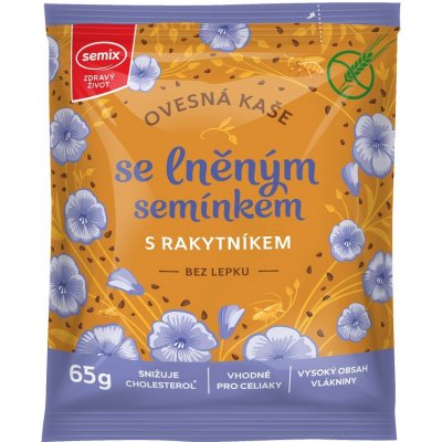 Semix Ovesná kaše s rakytníkem a lněným semínkem bez lepku 65 g – Zboží Dáma