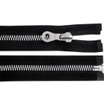 Kostěný zip, imitace kovu No 8 délka 90 cm bundový - černá – Zboží Mobilmania
