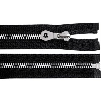 Kostěný zip, imitace kovu No 8 délka 90 cm bundový - černá – Zboží Mobilmania