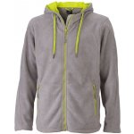 James & Nicholson fleece mikina Hoody Šedá ocelová Žlutá acid – Sleviste.cz