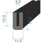05355172 Pryžový profil tvaru "U", 19x11/3mm, 70°Sh, EPDM, -40°C/+100°C, černý | Zboží Auto