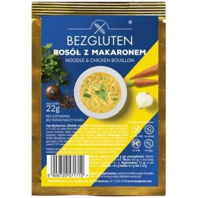 BEZGLUTEN Polévka Kuřecí vývar s nudlemi bez lepku 22 g – Sleviste.cz