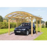 SKAN HOLZ Přístřešek na auto obloukový 376 x 541 cm přírodní – Zboží Mobilmania
