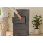 Komoda, ratanová, 38x45x90cm, bílá | 4 zásuvky – Hledejceny.cz