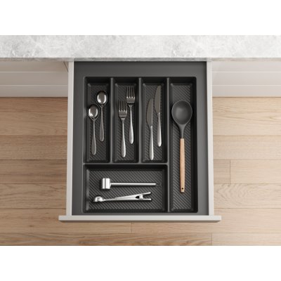 In-Design Příborník Stripes 490 mm antracitový - různé šířky Šířka příborníku (mm): 340 - 400 – Sleviste.cz