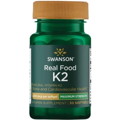 Swanson Vitamín K2 MK7 200 mcg 30 kapslí