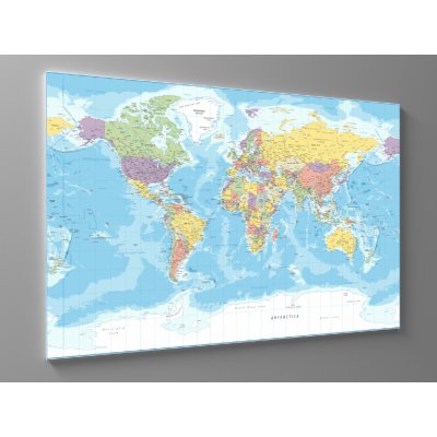 Liox Obraz zeměpisná mapa světa Rozměr: 100 x 65 cm – Zboží Mobilmania