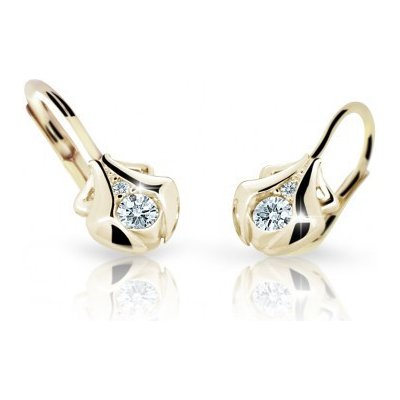 Cutie zlaté dětské náušnice C2224Z-White – Zboží Dáma