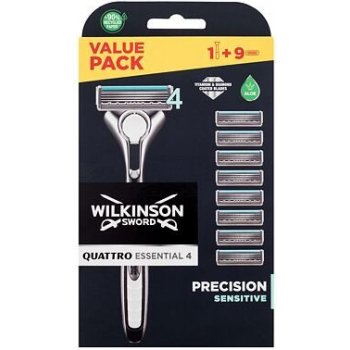 Wilkinson Sword Quattro Essential 4 + 9 ks hlavic