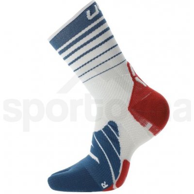 UYN Runner's Five Socks M S100318W632 white/blue poseidon/red – Hledejceny.cz