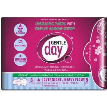 Gentle Day hygienické aniónové vložky noční 8 ks