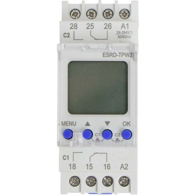 Counttec S2K90 spínací hodiny na DIN lištu ESRD-TPD2 multifunkční, týdenní program, denní program, prázdninový program – Hledejceny.cz