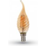 V-TAC Jantarová LED filament twist svíčka E14 4W plamen – Hledejceny.cz