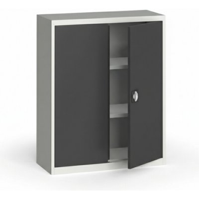 Kovona, Plechová policová skříň na nářadí 1150 x 950 x 400 mm, 2 police, šedá/tmavě šedá – Zbozi.Blesk.cz