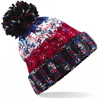 Beechfield s bambulí Corkscrew beanie černá-červená – Zboží Mobilmania