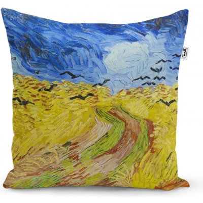 Sablio Polštář Pšeničné pole s vránami Vincent van Gogh 40x40 – Zboží Mobilmania