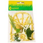 H+H Dekorace závěsná dřevěný rámeček okno s přízdobou, výška 12 cm 385032 – Zboží Dáma