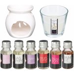 DekorStyle Bílá aroma lampa + svíčka + 6 ks vonných olejů – Hledejceny.cz