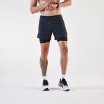 Kiprun pánské běžecké kraťasy 2v1 Run 500 Comfort černá šedá – Zbozi.Blesk.cz