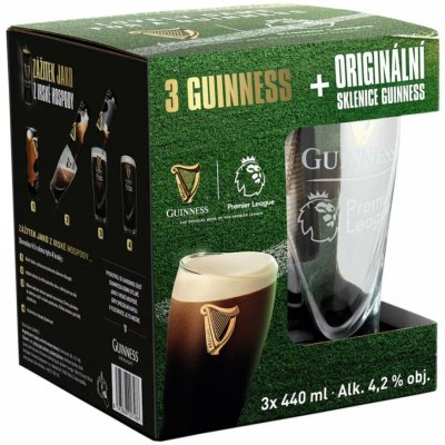 Guinness Draught 4,2% 3 x 0,44 l (sklo) – Hledejceny.cz