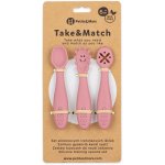 PETITE&MARS Set silikonových tréninkových lžiček Take&Match 6m+ Dusty Rose – Zboží Dáma