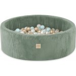 Plush Nest suchý bazén kulatý manšestr zelený 90 x 30 cm + 200 míčků – Hledejceny.cz