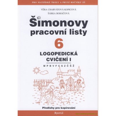 Šimonovy pracovní listy6 logopedická cvičení I – Zboží Mobilmania