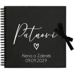 Svatební kniha hostů černá 30 x 30 cm - společné příjmení – Zboží Dáma