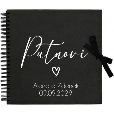Svatební kniha hostů černá 30 x 30 cm - společné příjmení – Zboží Dáma