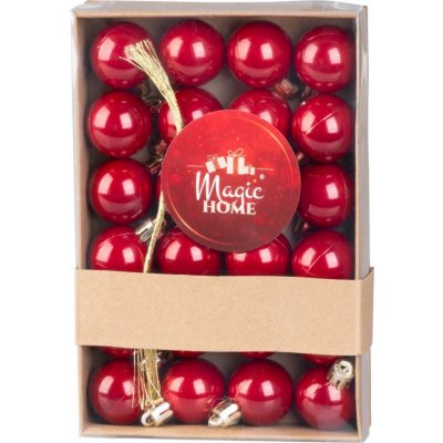 MagicHome Baňky Vánoce 24 ks sada červené na vánoční stromeček 3 cm – Hledejceny.cz
