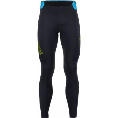 Karpos běžecké elastické kalhoty Lavaredo Winter pánské černé/modré/žluté