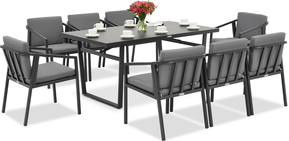 Garden Point Jídelní set Cento pro 8 osob antracitový