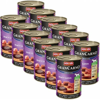 Animonda GranCarno Original Adult hovězí maso a jehněčí 12 x 400 g – Hledejceny.cz