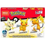 Mattel Pokémon Mega Construx Pichu Pikachu a Raichu – Zboží Živě