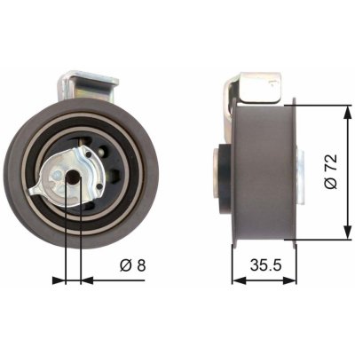 Napínací kladka, ozubený řemen GATES T43021 – Zboží Mobilmania