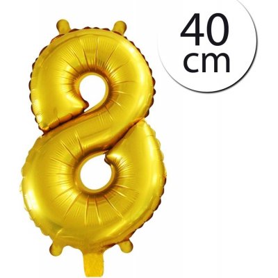 FUN RAG 4Gold 202968 Mini fóliový balón číslo 8 zlatý 40 cm – Zboží Mobilmania
