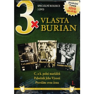 3x Vlasta Burian I. papírový obal DVD