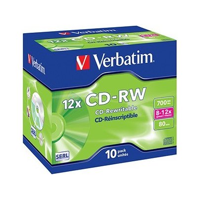 Verbatim CD-RW 700MB 10x, SERL, jewel, 10ks (43148) – Sleviste.cz
