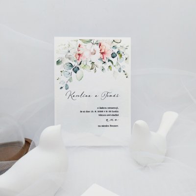 Svatební oznámení Listy eukalyptu s růžičkami 1 – Hledejceny.cz