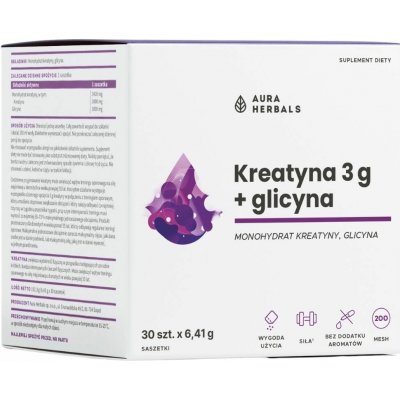 Aura Herbals Kreatin 3 g + glycin 3 g 30 sáčků – Hledejceny.cz